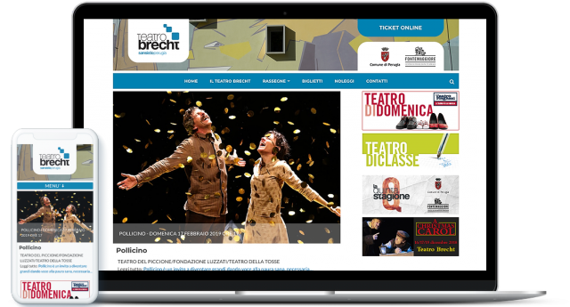 Sito web istituzionale del teatro Brecht di Perugia a cura di Digisin